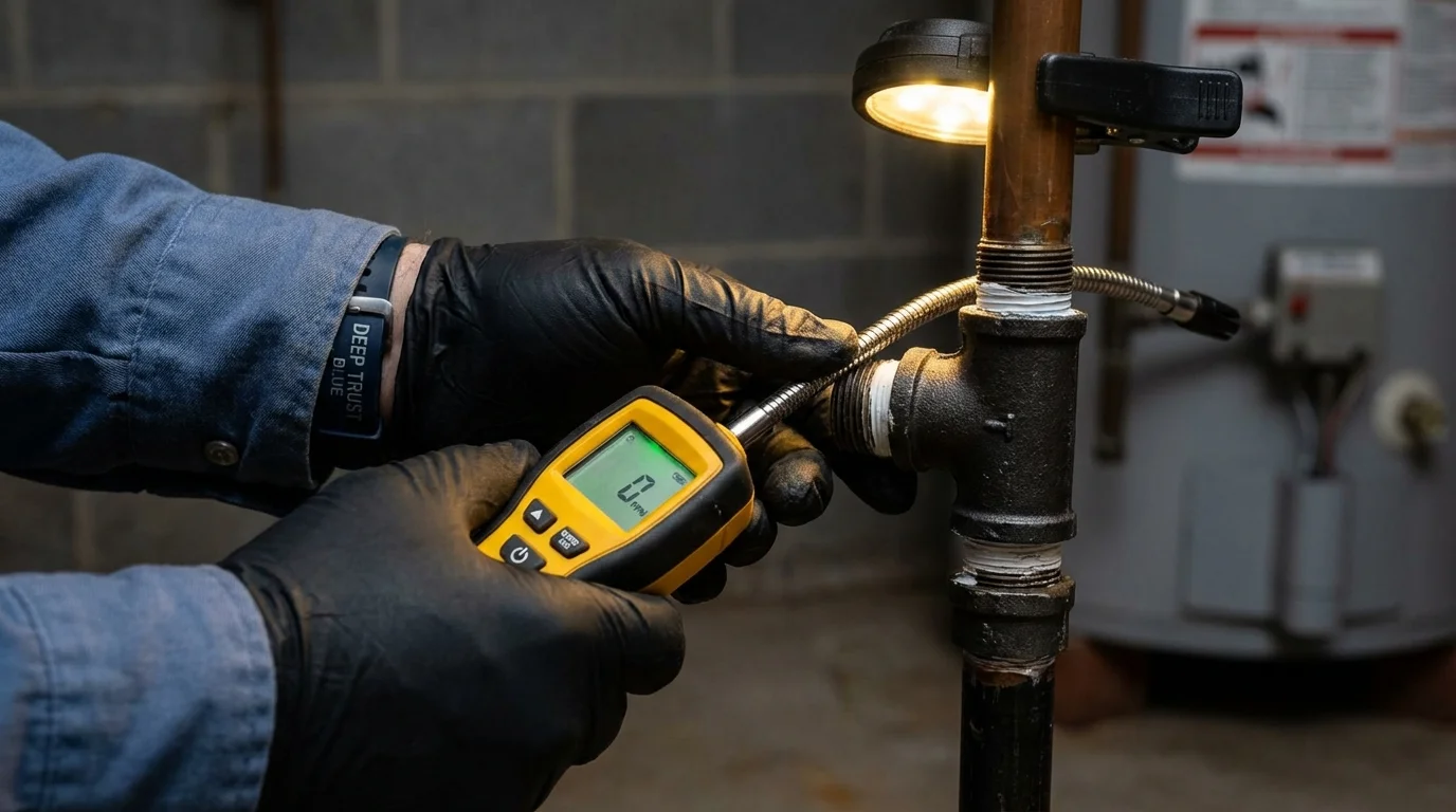 Gas leak detection with electronic sniffer by Johns Plumbing LLC in North Beach