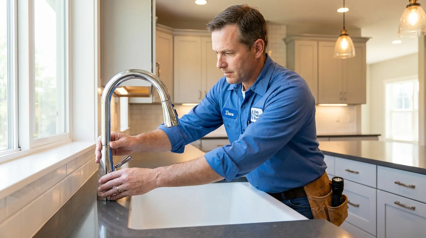 Kitchen faucet installation by Johns Plumbing LLC in North Beach