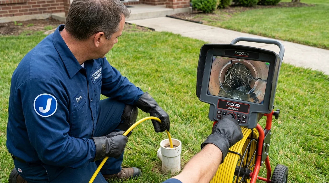 Sewer camera inspection being performed by Johns Plumbing LLC in North Beach
